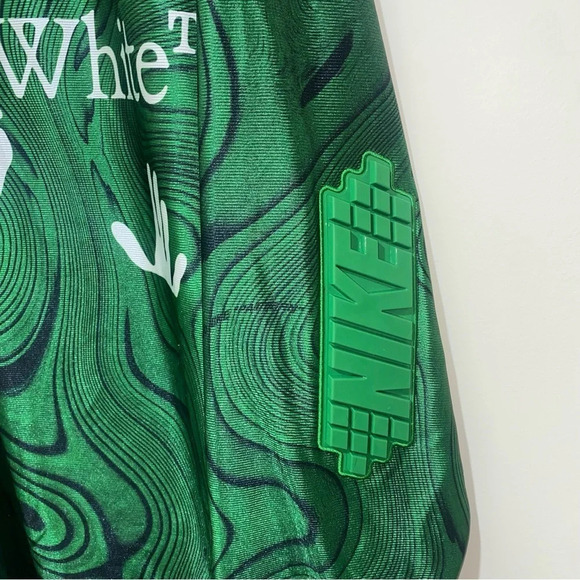 Nike x Off-White Allover Print Kelley Green long sleeve Jersey tags cut off mens - Picture 9 of 16